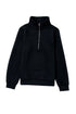 Textured Diamond Quilt Stand Collar Quarter Zip Pullover