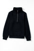 Textured Diamond Quilt Stand Collar Quarter Zip Pullover