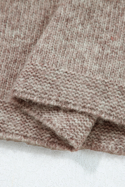 Textured Dotted Knit Drop Shoulder Pullover Sweater