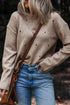 Textured Dotted Knit Drop Shoulder Pullover Sweater