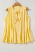 Textured Double Tie Front Sleeveless Swing Top