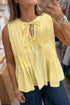 Textured Double Tie Front Sleeveless Swing Top