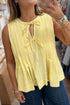 Textured Double Tie Front Sleeveless Swing Top