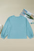 Textured Drop Shoulder Knit Long Sleeve Top