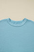 Textured Drop Shoulder Knit Long Sleeve Top