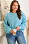 Textured Drop Shoulder Knit Long Sleeve Top