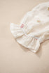 Textured Embroidered Flower Smocked Bust Puff Sleeve Mini Dress