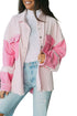 Textured Exposed Seam Patchwork Cotton Corduroy Jacket