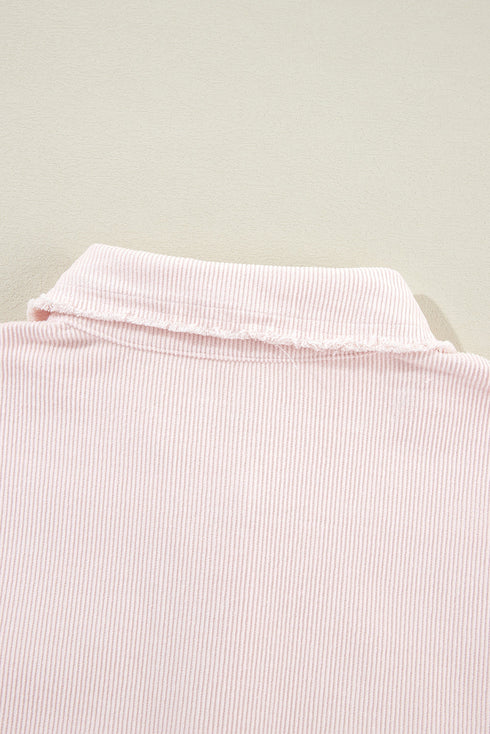 Textured Exposed Seam Patchwork Cotton Corduroy Jacket