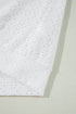 Textured Eyelet Boat Neck Short Sleeve Tee