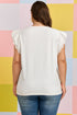 Textured Eyelet Crochet Spliced Short Sleeve Tee