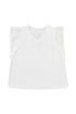 Textured Eyelet Crochet Spliced Short Sleeve Tee