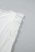 Textured Eyelet Crochet Spliced Short Sleeve Tee