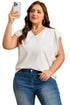Textured Eyelet Crochet Spliced Short Sleeve Tee