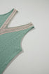 Textured Eyelet Lace Trim V Neck Tank