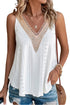 Textured Eyelet Lace Trim V Neck Tank