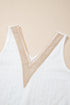 Textured Eyelet Lace Trim V Neck Tank