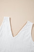 Textured Eyelet Lace Trim V Neck Tank