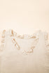 Textured Fabric Ruffle Trim V Neck Sleeveless Tank Top