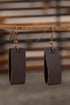 Textured Faux Leather Circular Disc Drop Earrings