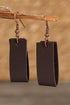 Textured Faux Leather Circular Disc Drop Earrings