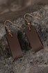 Textured Faux Leather Circular Disc Drop Earrings