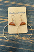 Textured Faux Leather Wrapped Round Hoop Earrings