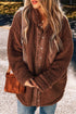 Textured Faux Shearling Teddy Bear Fleece Jacket