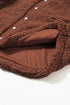 Textured Faux Shearling Teddy Bear Fleece Jacket