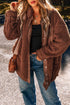 Textured Faux Shearling Teddy Bear Fleece Jacket