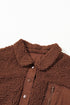 Textured Faux Shearling Teddy Bear Fleece Jacket