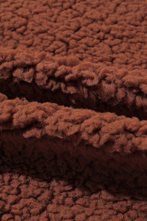 Textured Faux Shearling Teddy Bear Fleece Jacket