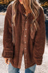 Textured Faux Shearling Teddy Bear Fleece Jacket