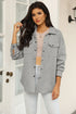 Textured Flap Pocket Button Front Casual Shirt Jacket