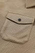 Textured Flap Pocket Button Front Casual Shirt Jacket