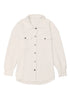 Textured Flap Pocket Button Front Casual Shirt Jacket