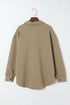Textured Flap Pocket Button Front Casual Shirt Jacket