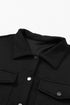 Textured Flap Pocket Button Front Casual Shirt Jacket