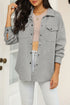 Textured Flap Pocket Button Front Casual Shirt Jacket