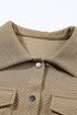 Textured Flap Pocket Button Front Casual Shirt Jacket