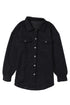 Textured Flap Pocket Button Front Casual Shirt Jacket