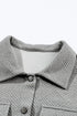 Textured Flap Pocket Button Front Casual Shirt Jacket