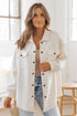 Textured Flap Pocket Button Front Casual Shirt Jacket