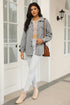 Textured Flap Pocket Button Front Casual Shirt Jacket