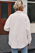 Textured Flap Pocket Button Front Casual Shirt Jacket