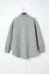 Textured Flap Pocket Button Front Casual Shirt Jacket