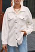 Textured Flap Pocket Button Front Casual Shirt Jacket