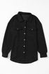 Textured Flap Pocket Button Front Casual Shirt Jacket
