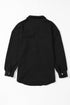 Textured Flap Pocket Button Front Casual Shirt Jacket