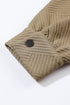 Textured Flap Pocket Button Front Casual Shirt Jacket